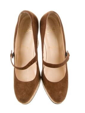 Christian Louboutin Women's Oxfords with Red Soles and Tan Uppers